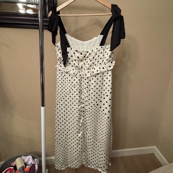 NWT! Francesca's- Donna Tie Strap Polka Dot Midi Dress Size L - Picture 4 of 7
